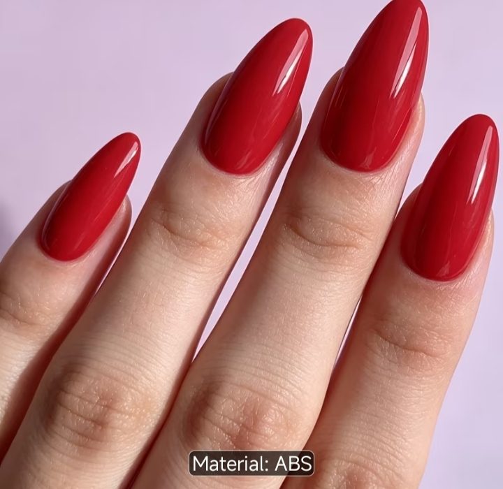 Glossy cardinal red press-on nail set