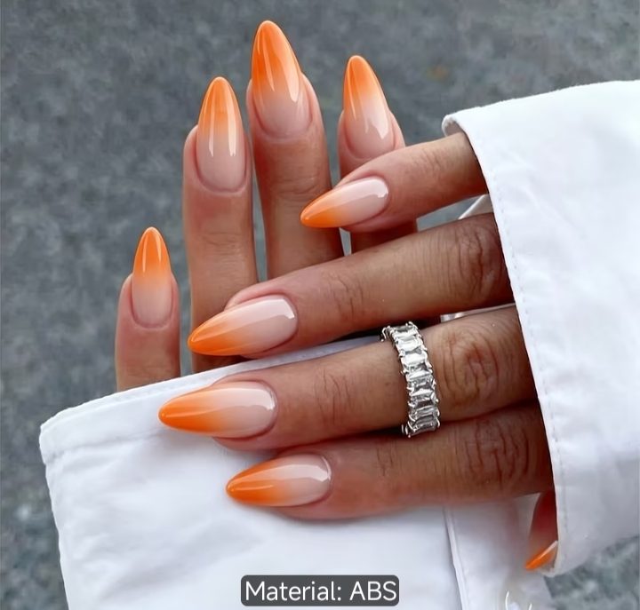 Citrus Fade orange ombré press-on nail set