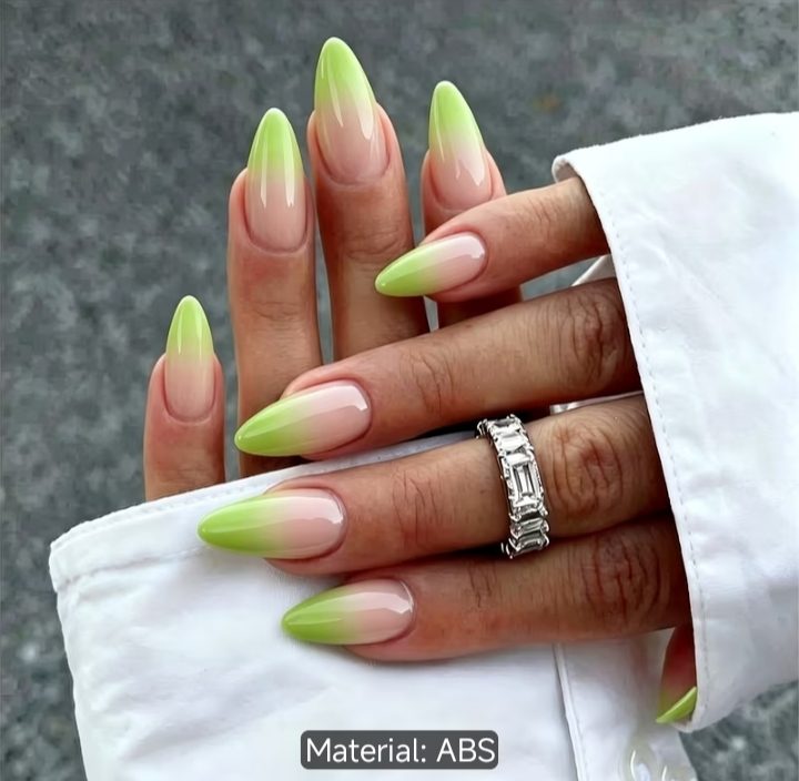 Honeydew Fade green ombré press-on nail set